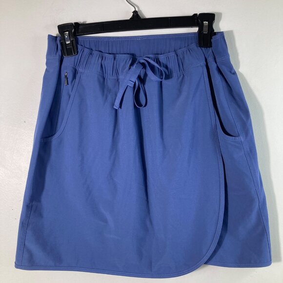 Womens Patagonia Fleetwith Skort Blue M Polyester Spandex Faux wrap front Flaw - Picture 1 of 11